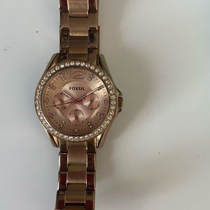 Rose Gold Plated Fossil Watch